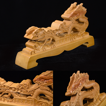 Brown Air Dragon Solid Wood Single Tier Katana Stand